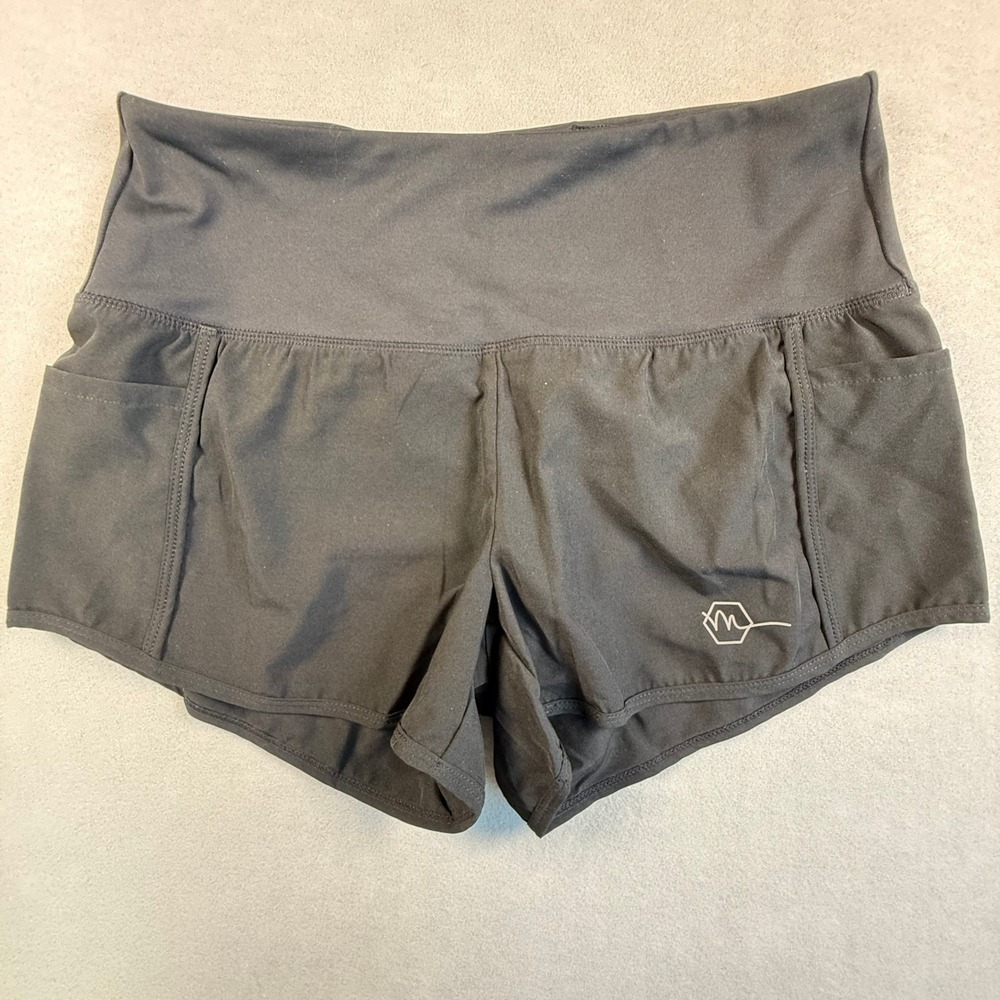 Maven Thread Womens Black High Waisted Running Shorts with Pockets Size S